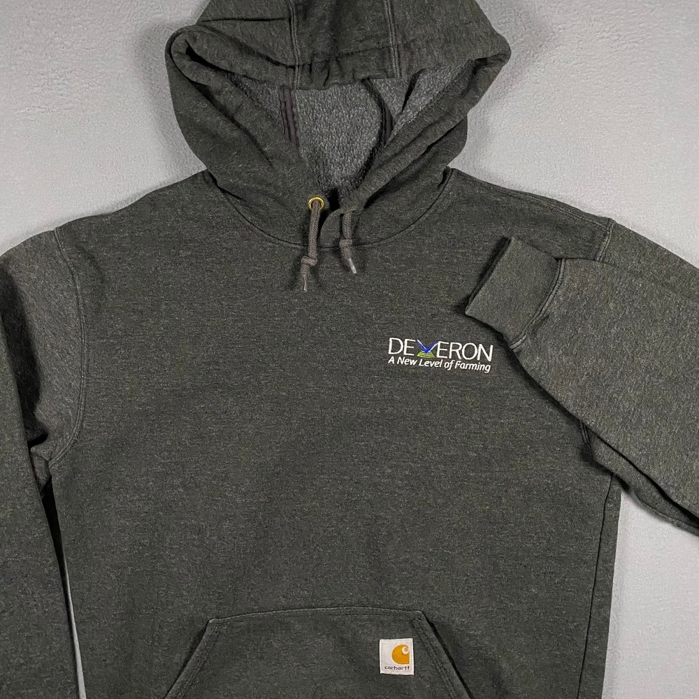 Carhartt K121 026 Loose Fit Midweight Hoodie Mens Small Gray Deveron Logo Hooded
